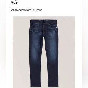 NWT Ag Adriano Goldschmied Men's Dark Blue Straight Jeans